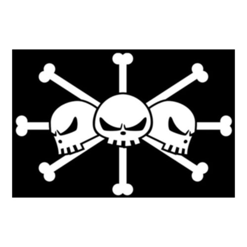 One Piece Blackbeard Pirates Black and White Flag