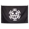 One Piece Hearts Pirates Black and White Flag